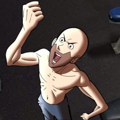 hombre comienza entreno en el gimnasio