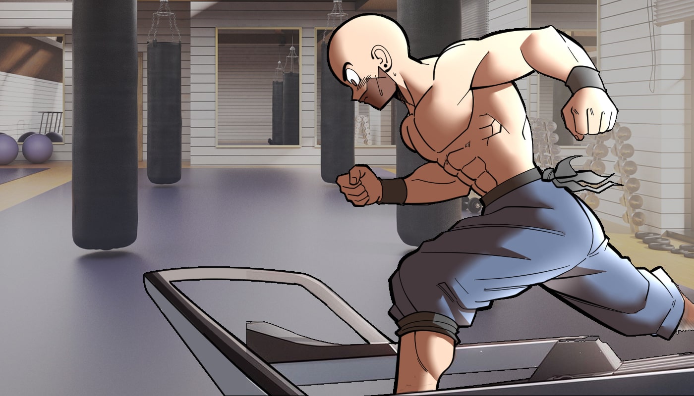 hombre entrenando a diario