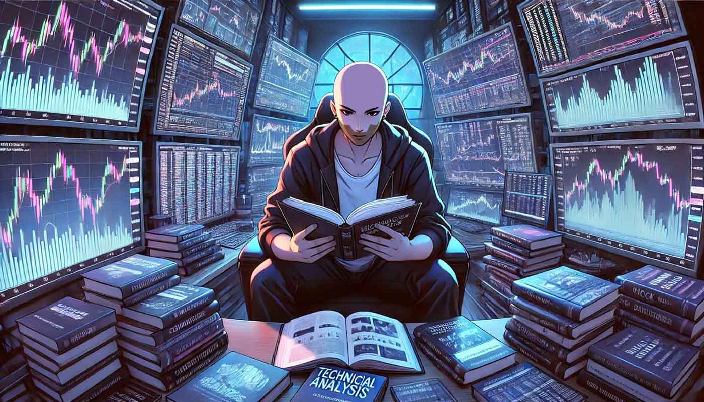 persona leyendo libros de trading