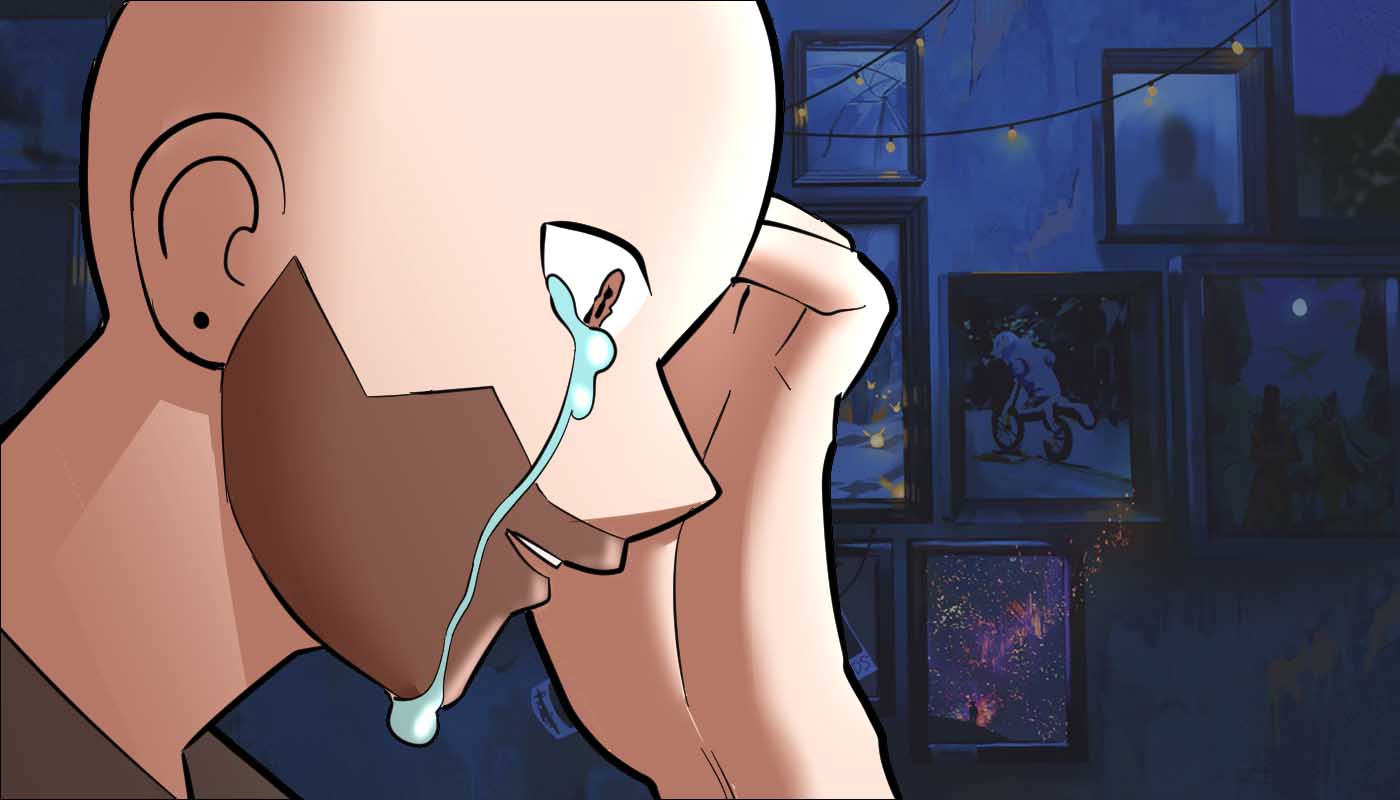 hombre deprimido llorando