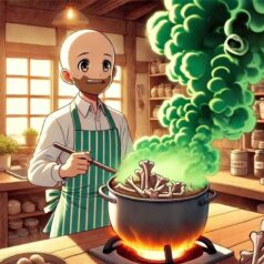 persona cocinando caldo de huesos