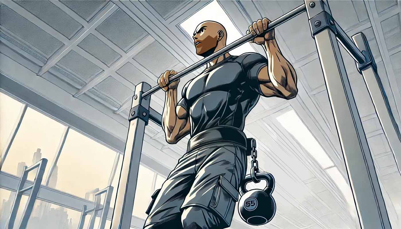 persona entrenando calistenia con lastre
