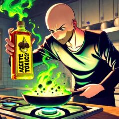 persona usando aceites vegetales malos