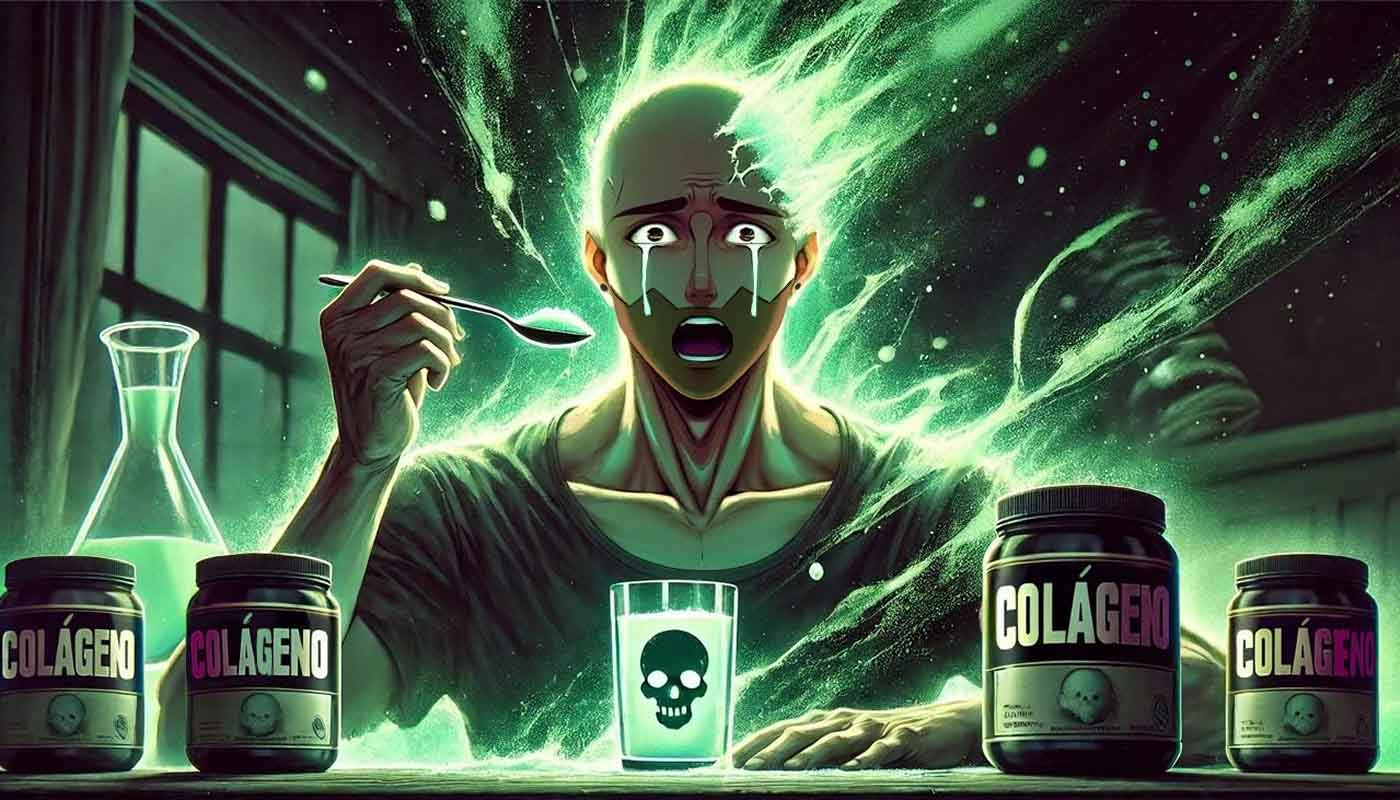 persona tomando colageno con contraindicaciones