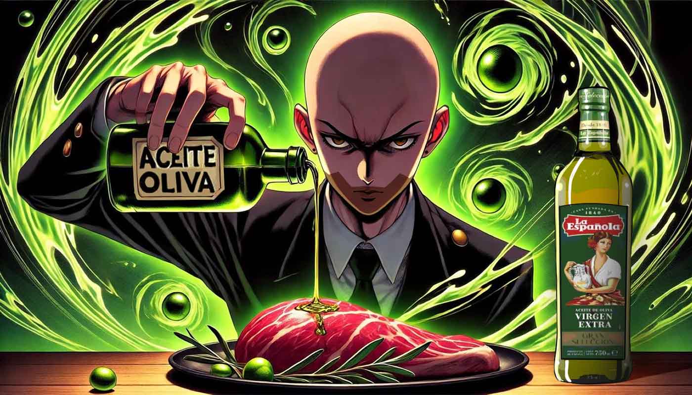 persona usando aceite de oliva