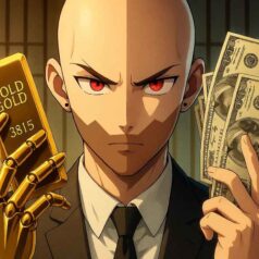 persona con oro y dinero