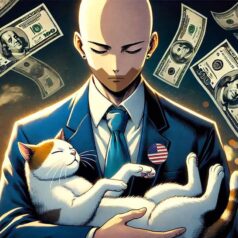persona con un gato muerto