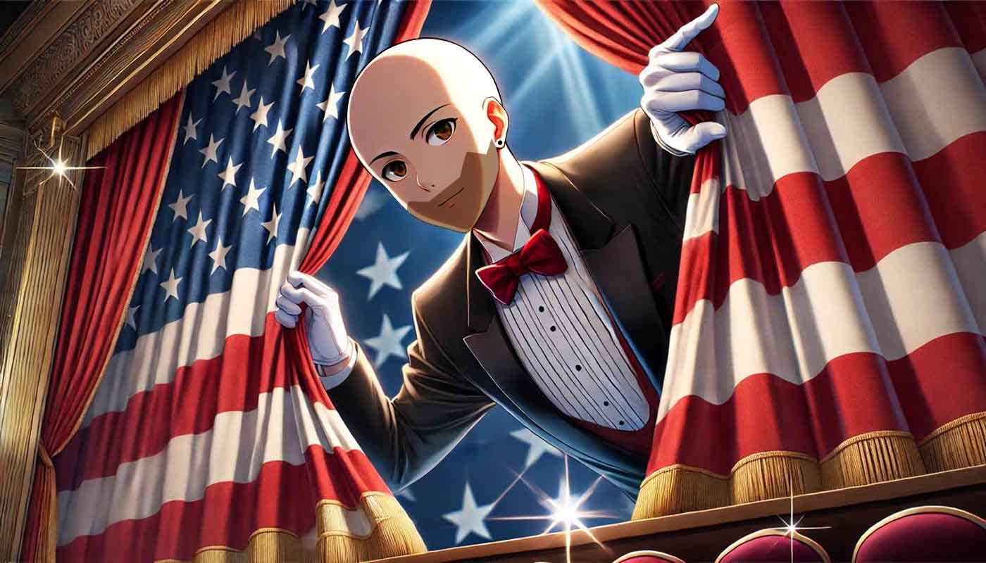 persona en teatro de aranceles trump